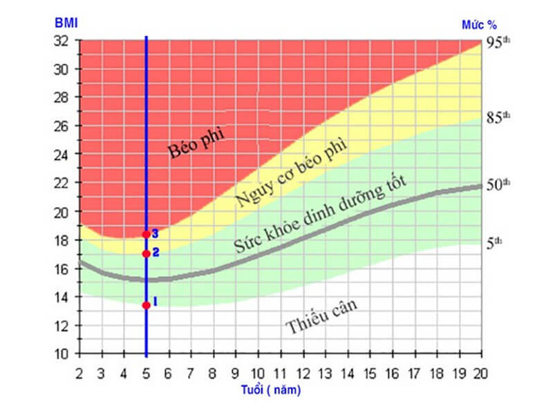 biểu đồ BMI cho bé 5 tuổi