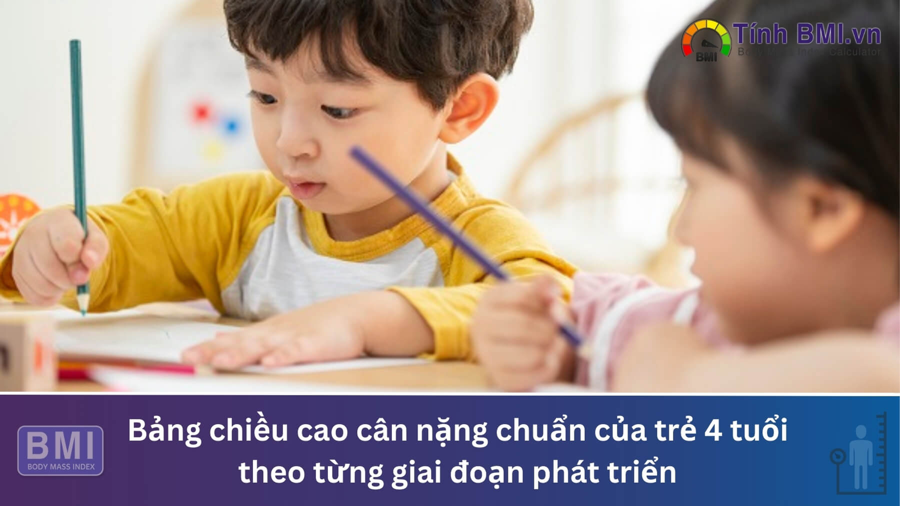 chiều cao cân nặng chuẩn của trẻ 4 tuổi