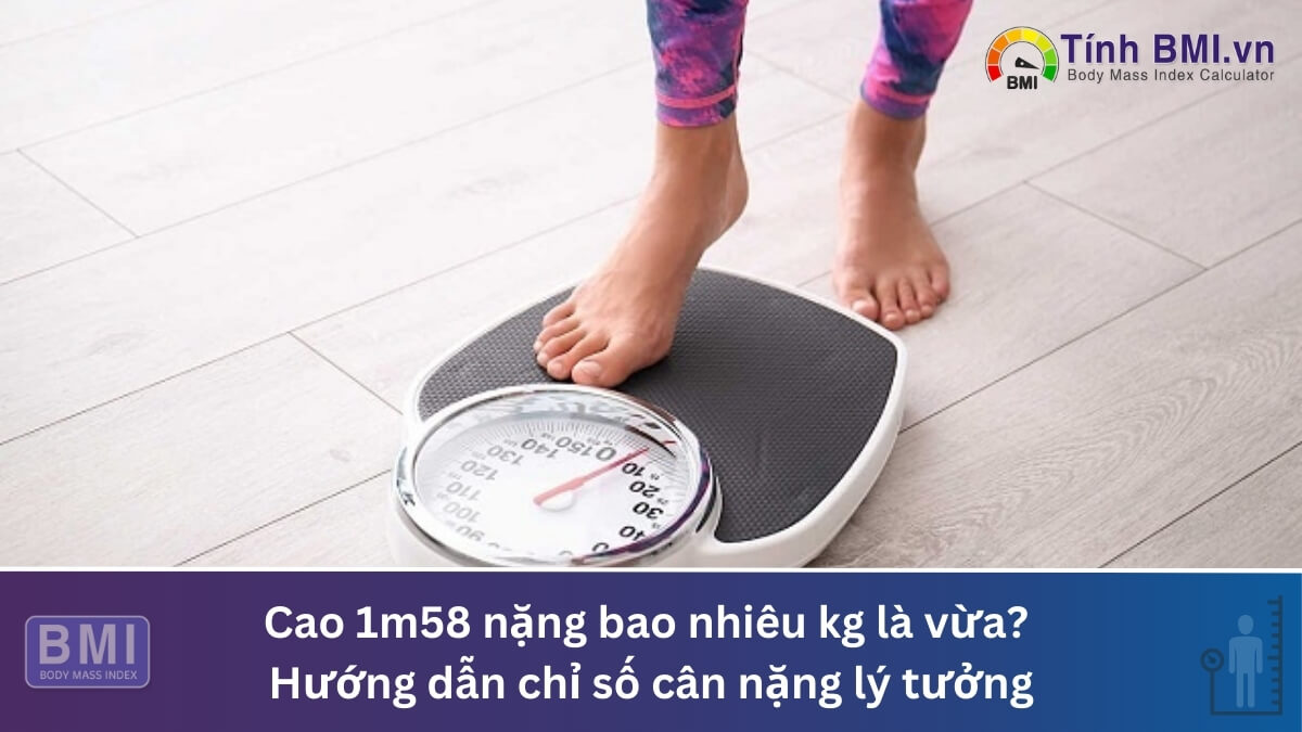 Cao 1m58 nặng bao nhiêu kg là vừa